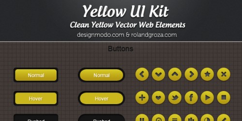 Free PSD Yellow Web UI Elements Kit