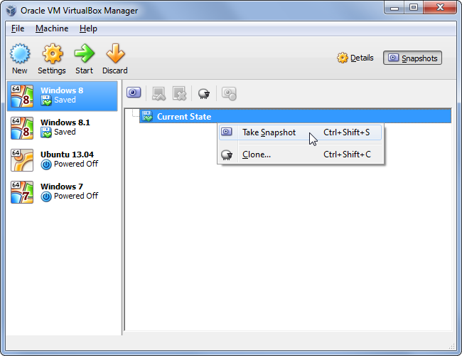 virtualbox-take-snapshot